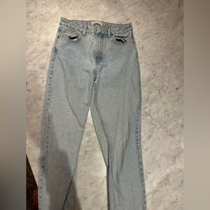 Zara Sky Blue Denim Trousers Size 8